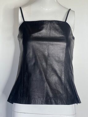 Erez Levy Sz 10 Leather Side Zipper Tank Top